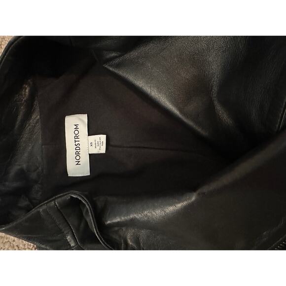 Nordstrom Black Leather Biker Jacket - Picture 5 of 7